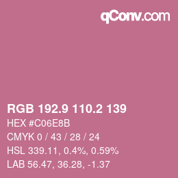 Color code: RGB 192.9 110.2 139 | qconv.com