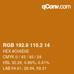 Color code: RGB 192.9 110.2 14 | qconv.com