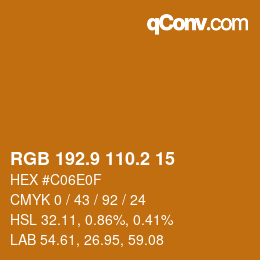 Color code: RGB 192.9 110.2 15 | qconv.com