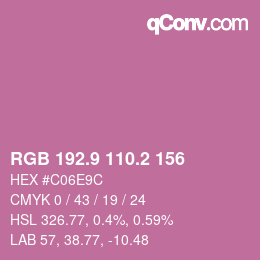 カラーコード: RGB 192.9 110.2 156 | qconv.com