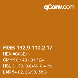 Color code: RGB 192.9 110.2 17 | qconv.com