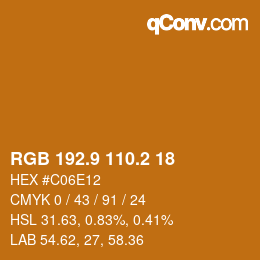 Color code: RGB 192.9 110.2 18 | qconv.com