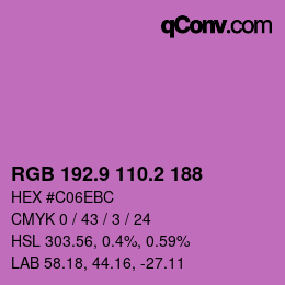 カラーコード: RGB 192.9 110.2 188 | qconv.com
