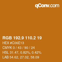 Color code: RGB 192.9 110.2 19 | qconv.com