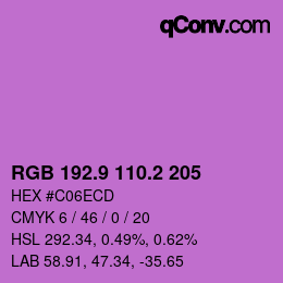 カラーコード: RGB 192.9 110.2 205 | qconv.com
