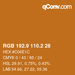 Color code: RGB 192.9 110.2 28 | qconv.com