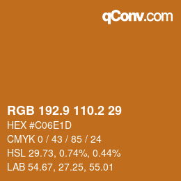 Color code: RGB 192.9 110.2 29 | qconv.com