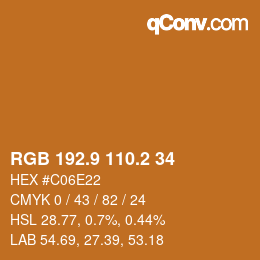 Color code: RGB 192.9 110.2 34 | qconv.com