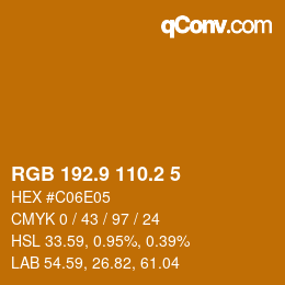Color code: RGB 192.9 110.2 5 | qconv.com