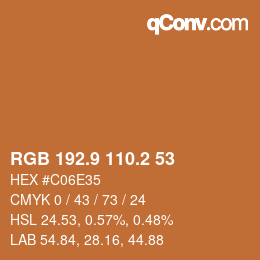 Color code: RGB 192.9 110.2 53 | qconv.com