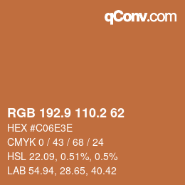 Color code: RGB 192.9 110.2 62 | qconv.com
