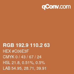Color code: RGB 192.9 110.2 63 | qconv.com