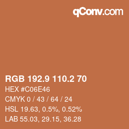 Color code: RGB 192.9 110.2 70 | qconv.com