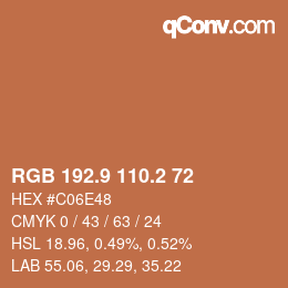 Farbcode: RGB 192.9 110.2 72 | qconv.com