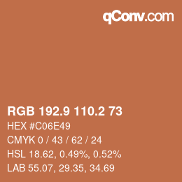 カラーコード: RGB 192.9 110.2 73 | qconv.com