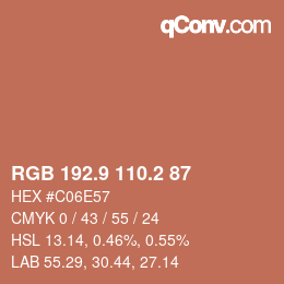 Color code: RGB 192.9 110.2 87 | qconv.com