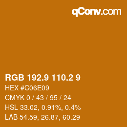 カラーコード: RGB 192.9 110.2 9 | qconv.com