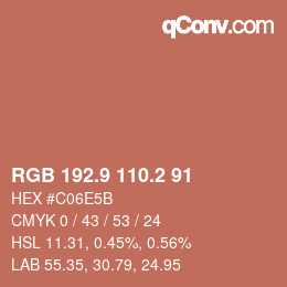 Color code: RGB 192.9 110.2 91 | qconv.com