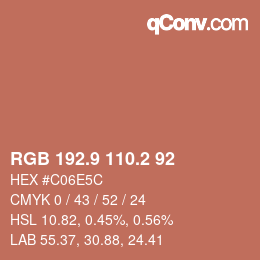 Color code: RGB 192.9 110.2 92 | qconv.com