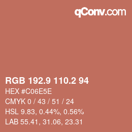 Color code: RGB 192.9 110.2 94 | qconv.com