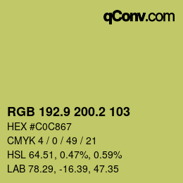 カラーコード: RGB 192.9 200.2 103 | qconv.com