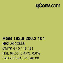カラーコード: RGB 192.9 200.2 104 | qconv.com