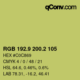 カラーコード: RGB 192.9 200.2 105 | qconv.com