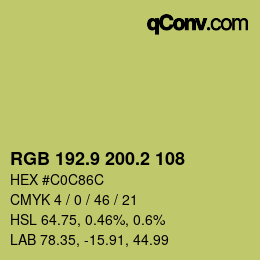 カラーコード: RGB 192.9 200.2 108 | qconv.com