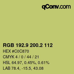 カラーコード: RGB 192.9 200.2 112 | qconv.com
