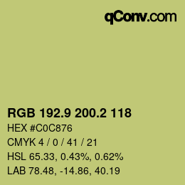 カラーコード: RGB 192.9 200.2 118 | qconv.com