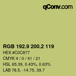 カラーコード: RGB 192.9 200.2 119 | qconv.com