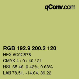 カラーコード: RGB 192.9 200.2 120 | qconv.com