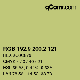 カラーコード: RGB 192.9 200.2 121 | qconv.com
