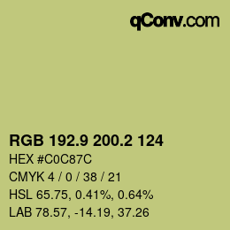 カラーコード: RGB 192.9 200.2 124 | qconv.com