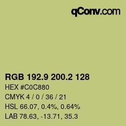カラーコード: RGB 192.9 200.2 128 | qconv.com
