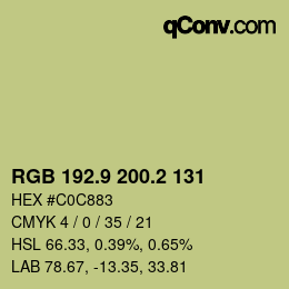 カラーコード: RGB 192.9 200.2 131 | qconv.com