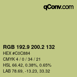 カラーコード: RGB 192.9 200.2 132 | qconv.com