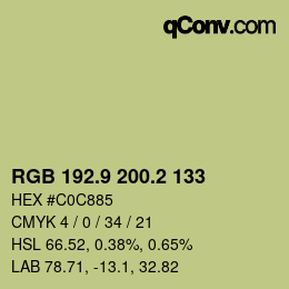 カラーコード: RGB 192.9 200.2 133 | qconv.com