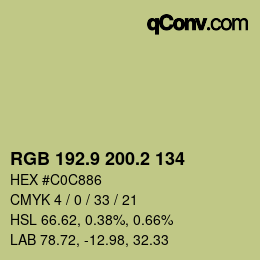 カラーコード: RGB 192.9 200.2 134 | qconv.com