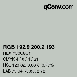 Color code: RGB 192.9 200.2 193 | qconv.com