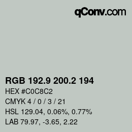 Color code: RGB 192.9 200.2 194 | qconv.com