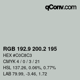 Color code: RGB 192.9 200.2 195 | qconv.com