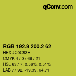 カラーコード: RGB 192.9 200.2 62 | qconv.com