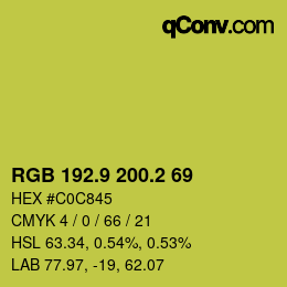 カラーコード: RGB 192.9 200.2 69 | qconv.com