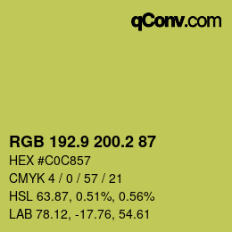 カラーコード: RGB 192.9 200.2 87 | qconv.com