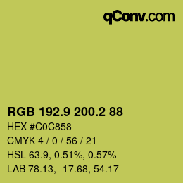 カラーコード: RGB 192.9 200.2 88 | qconv.com