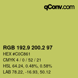 カラーコード: RGB 192.9 200.2 97 | qconv.com