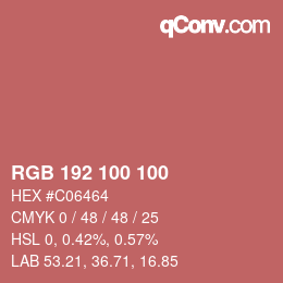 Color code: RGB 192 100 100 | qconv.com