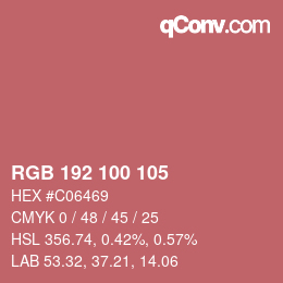 Color code: RGB 192 100 105 | qconv.com