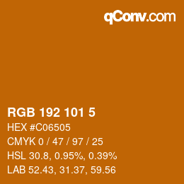 Color code: RGB 192 101 5 | qconv.com